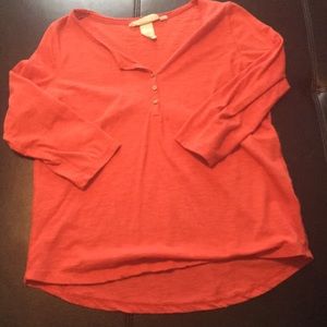 Red button down tunic